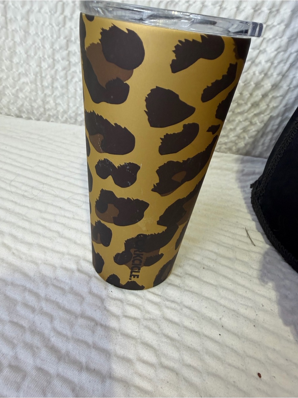 Corkcicle Leopard Print Tumbler in Gold, Brown & Black
